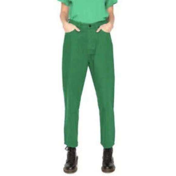 Free People X Sandrine Rose Virgin Label Jeans Sapin Green New With Tags NWT Qty - Picture 2 of 13